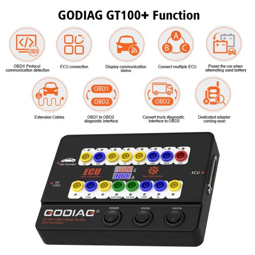 2024 GODIAG GT100+ GT100 Pro Breakout Box ECU Tool with BMW CAS4 CAS4+ and FEM BDC Test Platform Support All Key Lost
