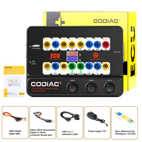 GODIAG GT100+ GT100 Pro New Generation OBDII Breakout Box with Electronic Current Display Work with CGDI MB / CGDI BMW / CG Pro / FC200